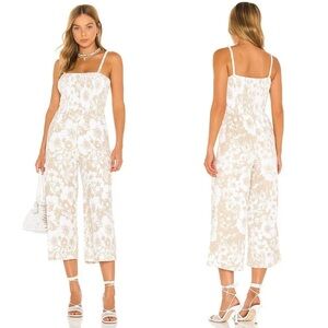Faithfull the Brand Del Sur Jumpsuit Terry Cloth Cotton Smocked Floral